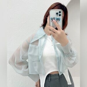 AZATO sheer short shirt